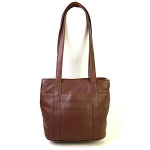 VINTAGE ORVIS PEBBLED BROWN GENUINE LEATHER TOTE SHOULDER BAG HANDBAG PURSE